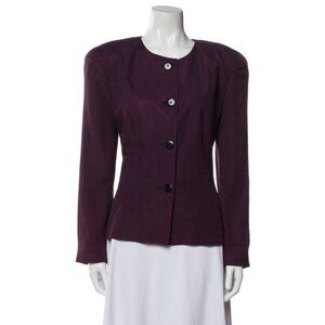 Christian Dior Authentic Purple Black Long Sleeve Blazer Jacket 8 Medium